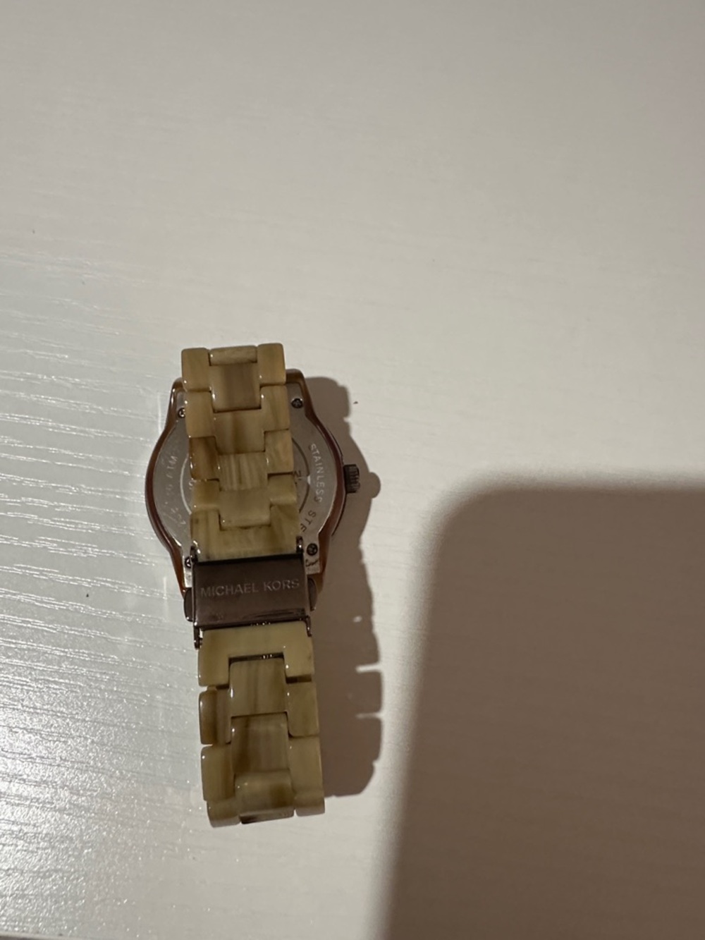 Michael Kors Gold and Cream Resin Bracelet Watch - Picture 8 of 10